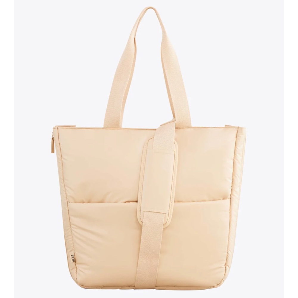 Beis The Expandable Puffy Tote in Beige